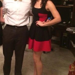 Black and red holiday dress